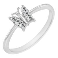 Zásnubní prsten motýlek s diamanty Laua