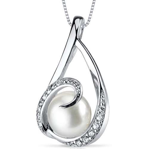 Stříbrný náhrdelník ve tvaru slzy s perlou Laodo 