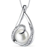 Stříbrný náhrdelník ve tvaru slzy s perlou Laodo 