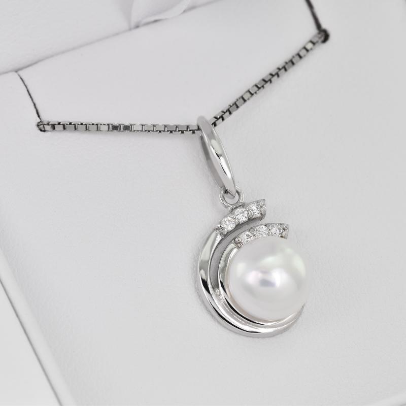 Perlový náhrdelník ze stříbra 22840