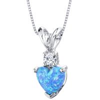Zlatý přívěsek s modrým opálovým srdcem a diamantem Dorevie