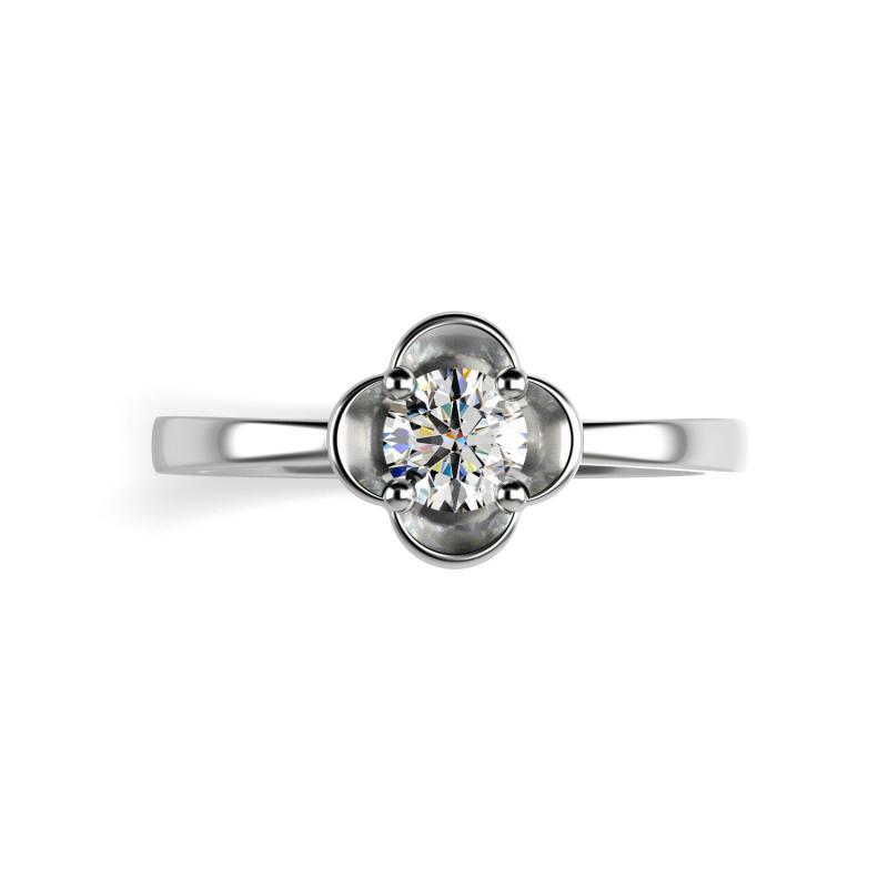 Platinový prsten s round diamantem 23550