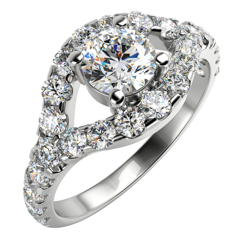 Platinový diamantový prsten