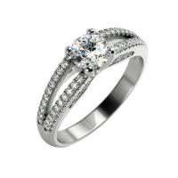 Zásnubní platinový prsten plný diamantů Arendy