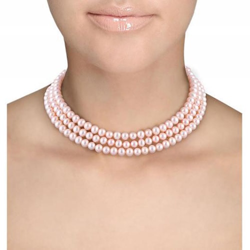Náhrdelník s broskvovými perlami