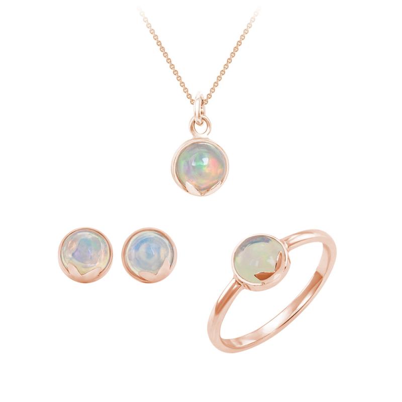 Opálové šperky z růžového zlata