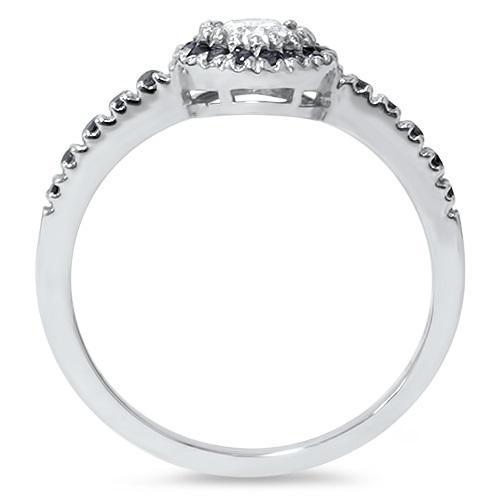  Zásnubní prsten s černými diamanty a diamantem 2700