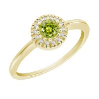 Zásnubní prsten s olivínem a diamanty Tafne