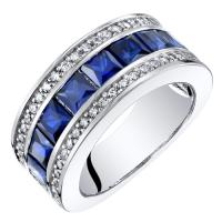Safírový eternity prsten ze stříbra Odely