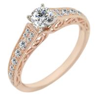Zásnubní prsten ve stylu vintage s moissanitem a lab-grown diamanty Keran