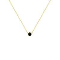 Zlatý minimalistický náhrdelník s černým diamantem Glosie