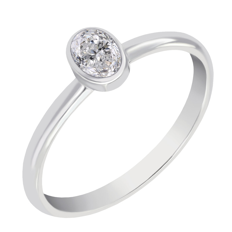 Zásnubní prsten s oválným GIA certifikovaným diamantem Princeta
