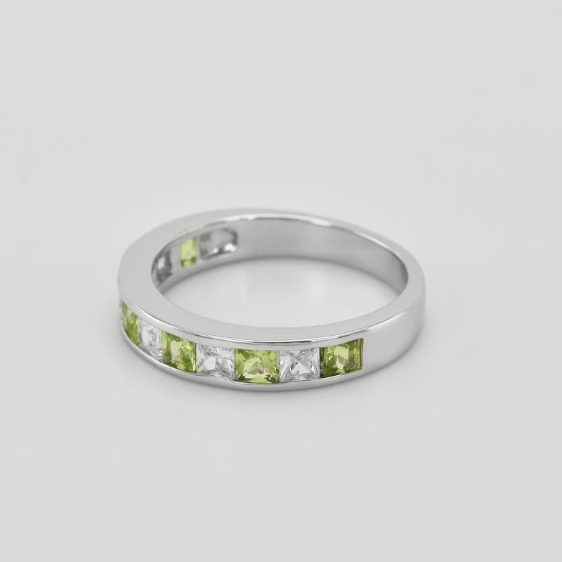 Stříbrný prsten s olivíny 39580