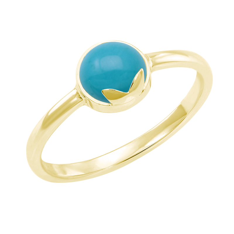 Eppi Zlatý prsten s cabochon tyrkysem Salma R37217