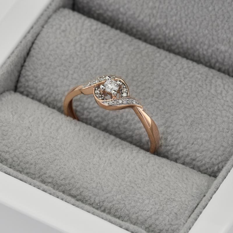 Zlatý prsten s diamanty 40880