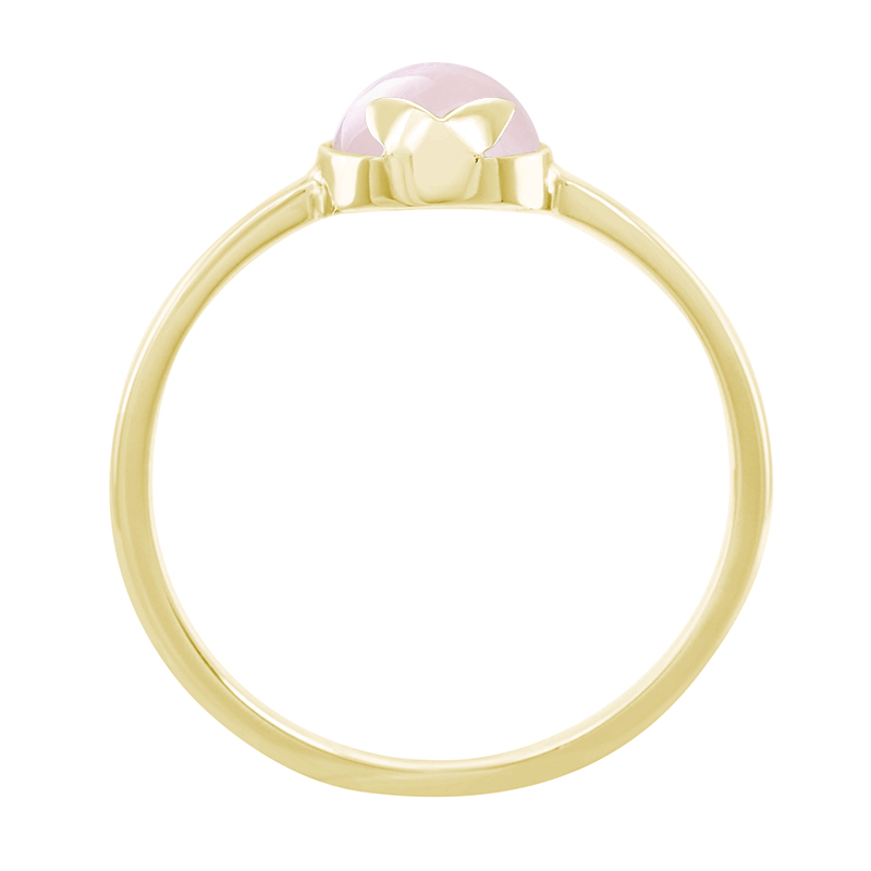 Zlatý prsten s cabochon růženínem