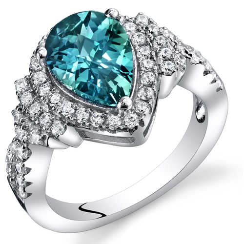 Stříbrný prsten s alexandritem a zirkony 