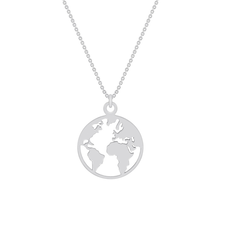 Zlatý náhrdelník s mapou světa World 42980