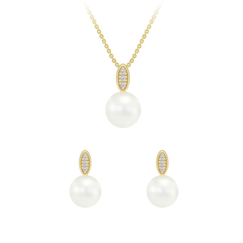 Zlatá romantická kolekce s perlami