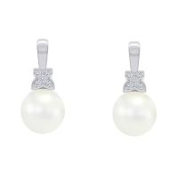 Elegantní náušnice s perlami a diamanty Barbary