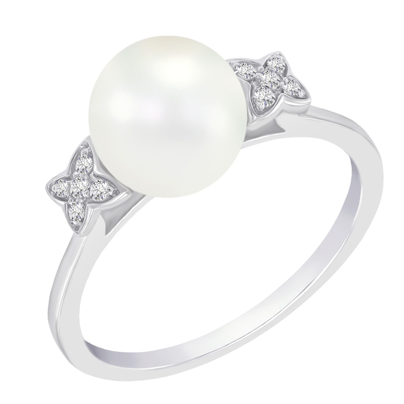 Diamantový prsten s perlou 44020