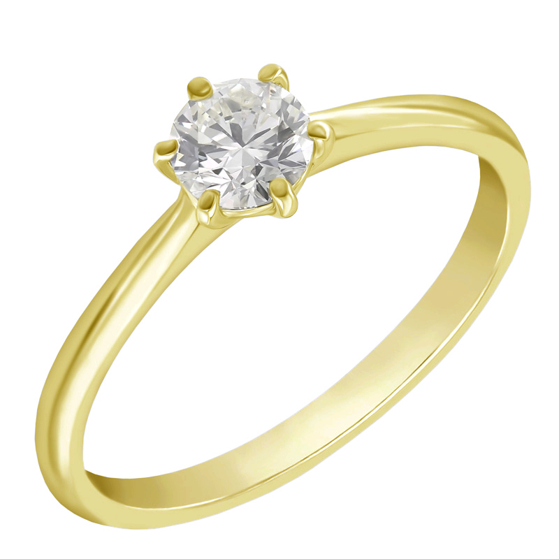 Diamantový prsten ze žlutého zlata