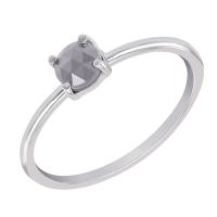 Zlatý prsten s šedým round diamantem Paolo