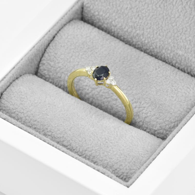Prsten s diamanty ze žlutého zlata 45150