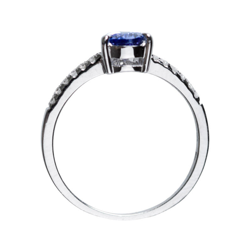 Zásnubní prsten s tanzanitovou slzou 4580