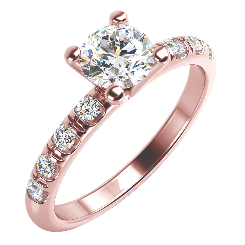 Zásnubní prsten z růžového zlata 46160
