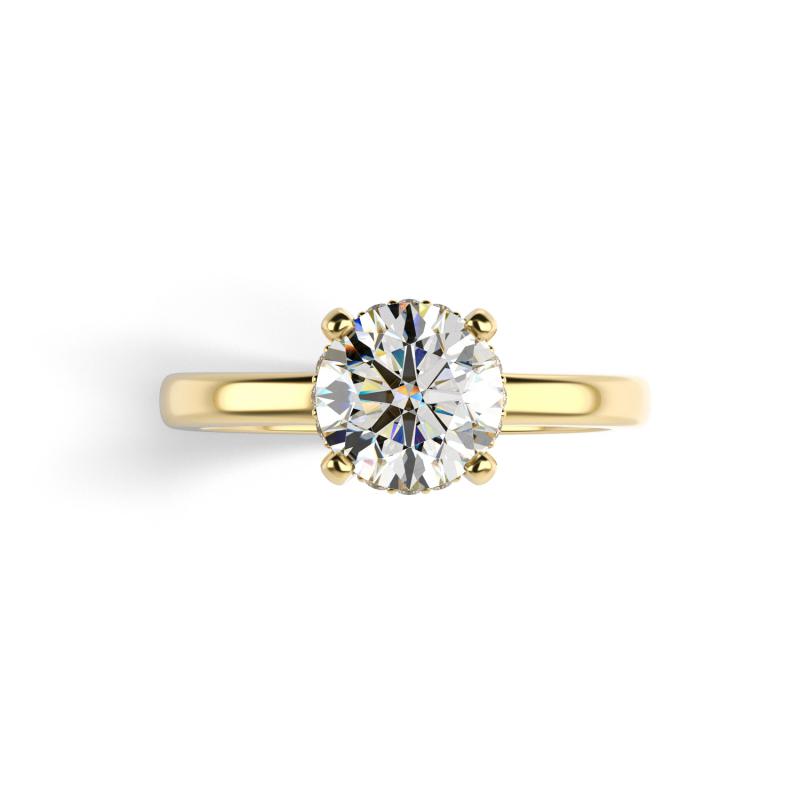 Diamant ve zlatém zásnubním prstenu 46550