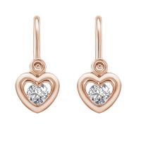 Zlaté dětské náušnice ve tvaru srdíčka Aurora