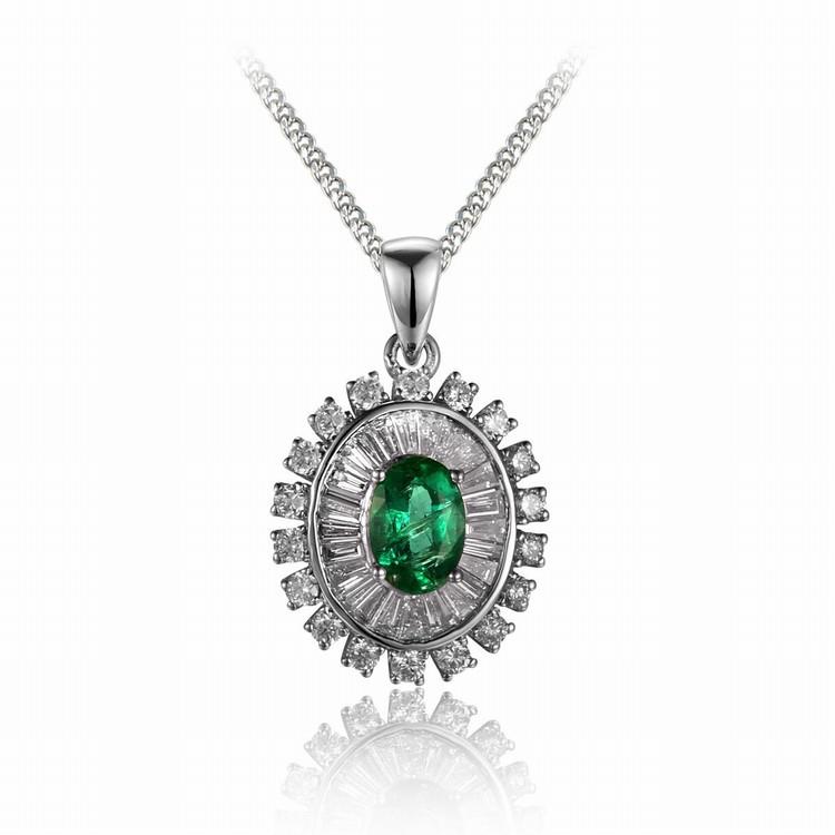 Luxusní smaragdový přívěsek s diamanty 4760