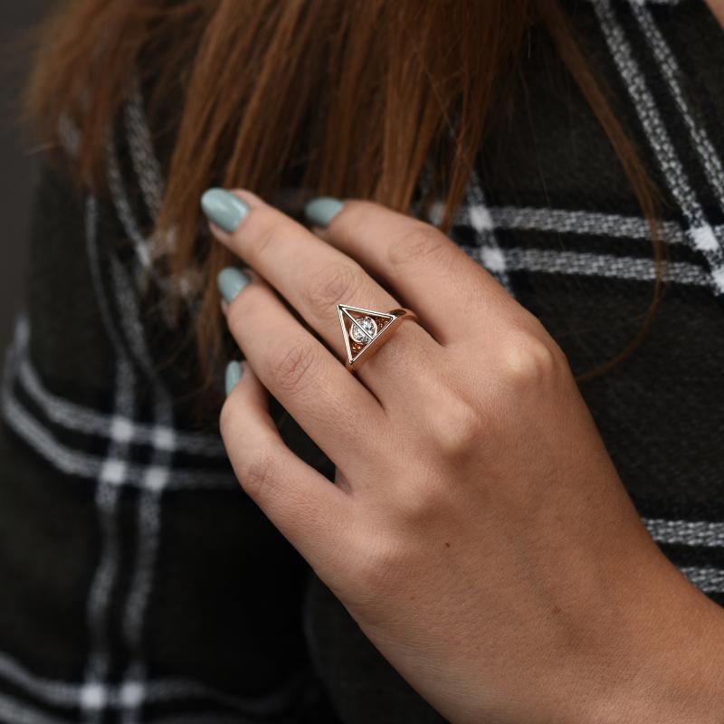 Kouzelný zlatý prsten Harry Potter s diamantem