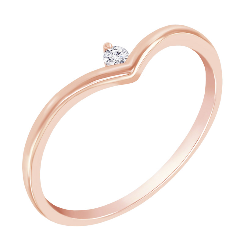 Zlatý elegantní prsten s diamantem 49410