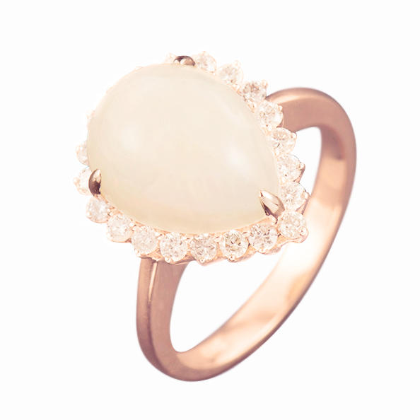 Zlatý prsten s opálovou kapkou Kailee