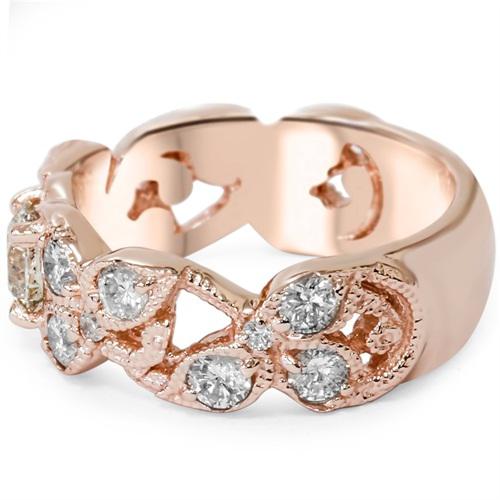 Luxusní prsten z růžového zlata s diamanty 5400