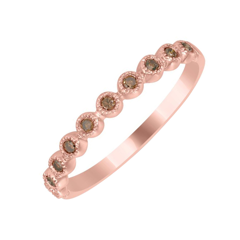 Zlatý eternity prsten vykládaný champagne diamanty