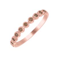 Zlatý eternity prsten vykládaný champagne diamanty Danel