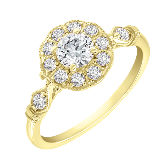 Zlatý prsten ve vintage stylu 59260