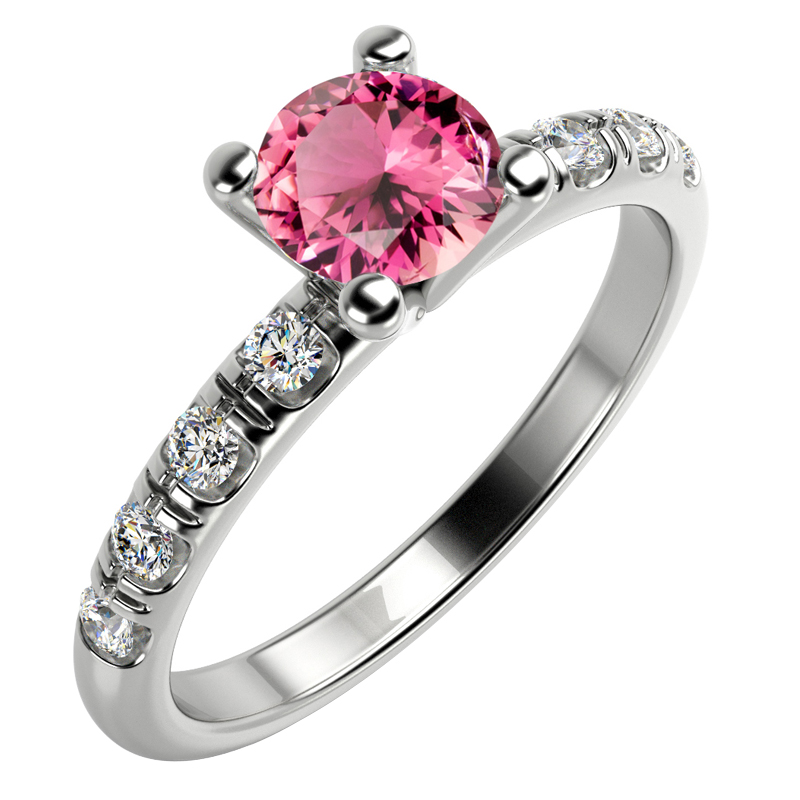 Zásnubní prsten s turmalínem diamanty 59390