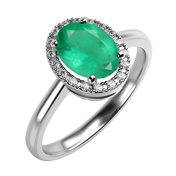 Dramatický smaragdový prsten Quentin s diamanty 59400