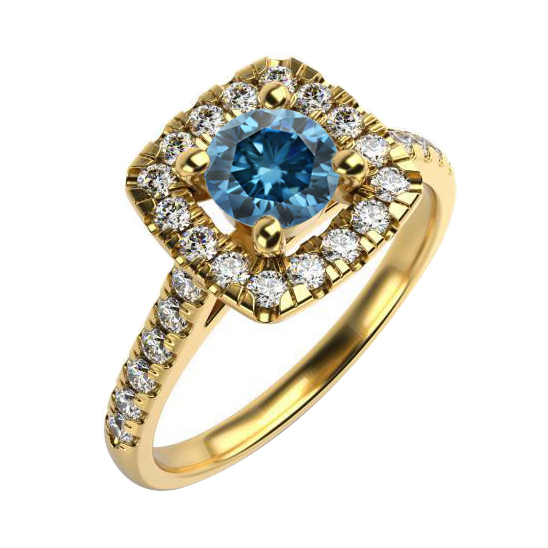 Zásnubní prsten s modrým diamantem 59420