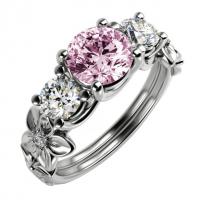 Květinový zásnubní prsten se safírem a diamanty Wawyh