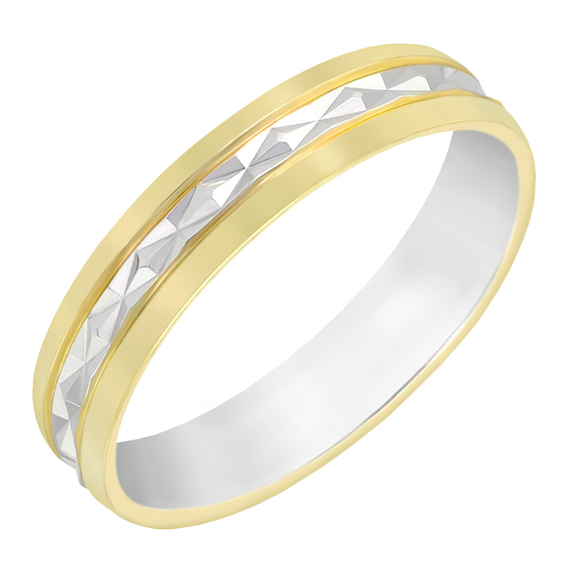 Dvoubarevný pánský snubní prsten 60620