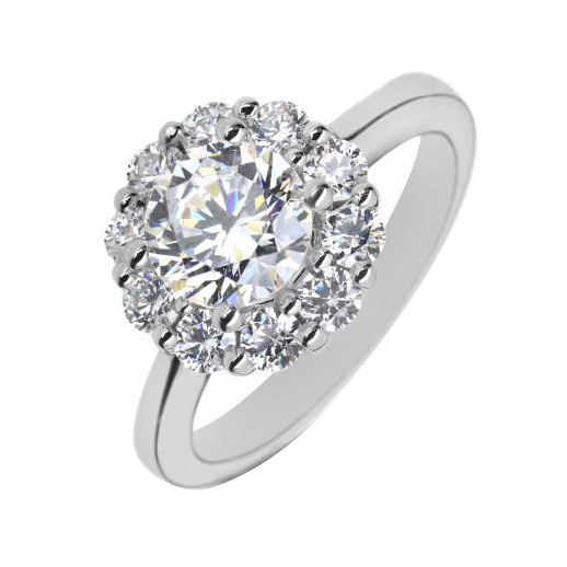 Platinový zásnubní prsten s diamanty Seona