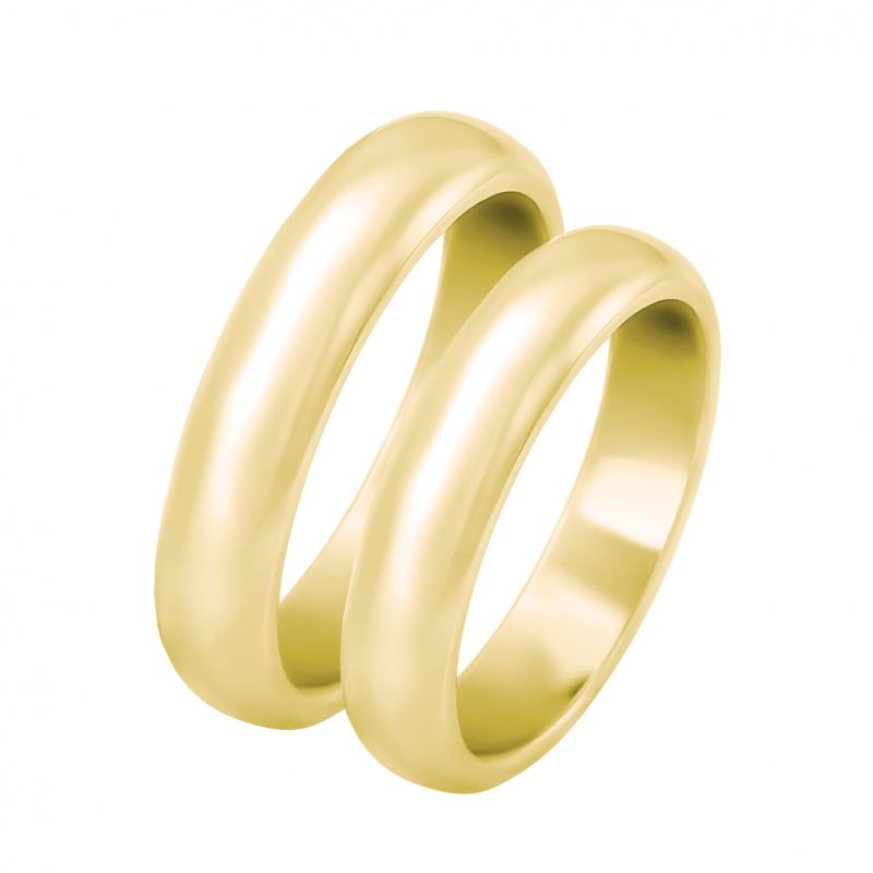 Snubní prsteny s půlkulatým profilem ze žlutého zlata Rula