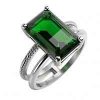 Platinový prsten s emerald diopsidem Sachas