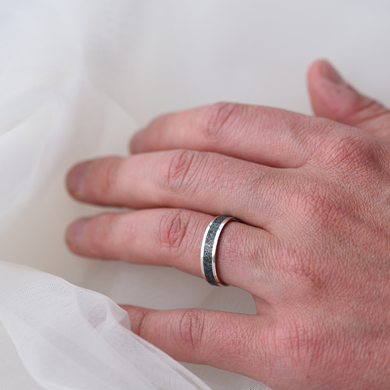 Pánský prsten s opálovou výplní 63330