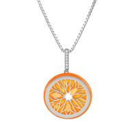 Stříbrný náhrdelník s pomerančem a enamelem Tippi